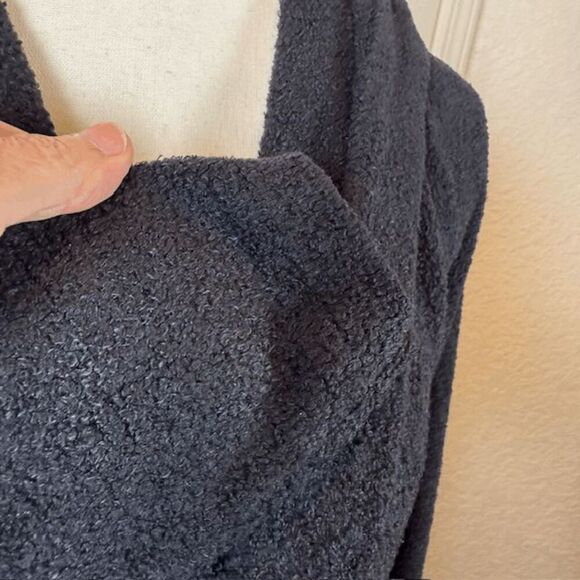 Barefoot Dreams CozyChic Lite Coastal Cardigan Hooded Black Pockets Size XS/S - Picture 3 of 12